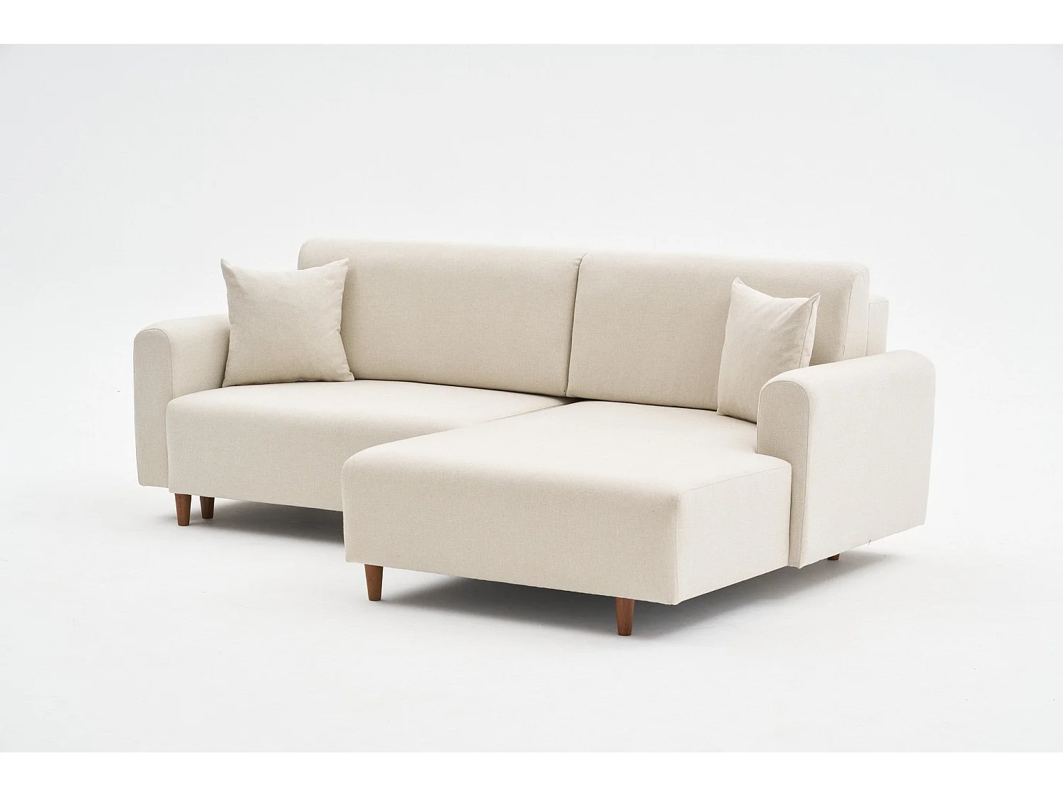 Canapé d'angle convertible méridienne à droite en tissu L246 cm - MANE