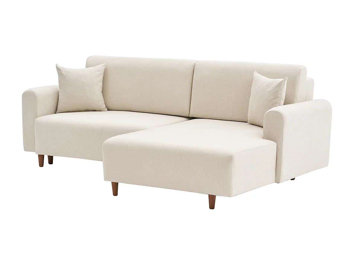 Sofá-Cama de Canto Luxuoso em Creme - Conforto e Estilo para Sua Sala de Estar