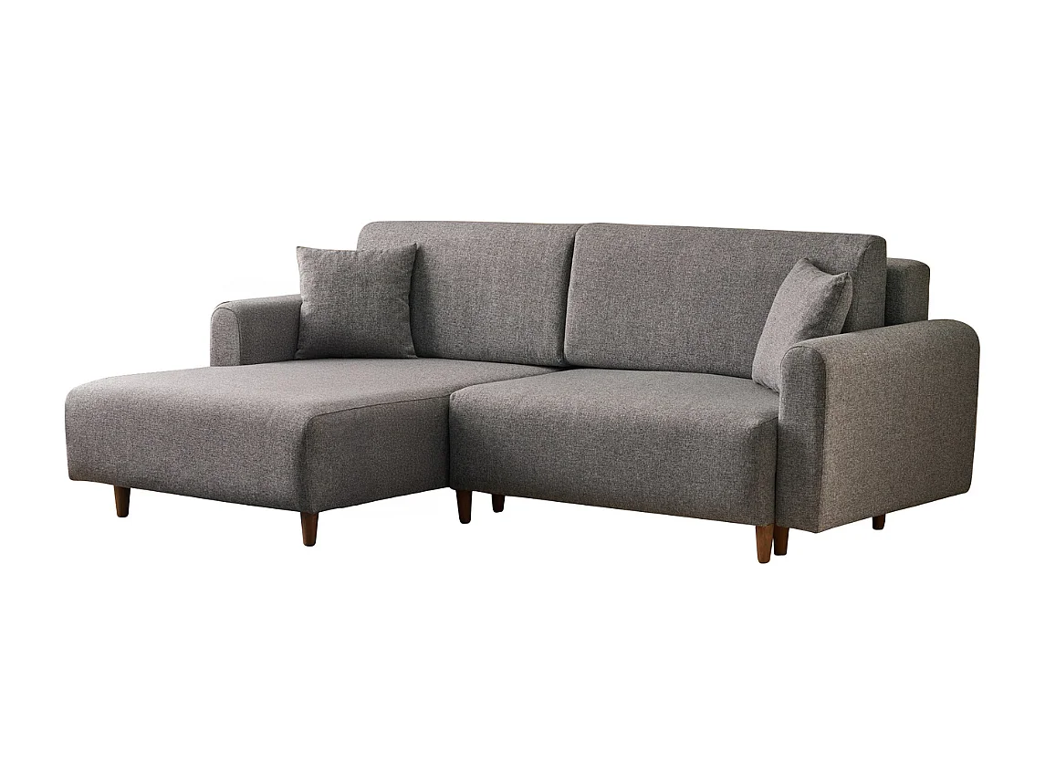 Canapé d'angle convertible méridienne à gauche en tissu L246 cm - MANE