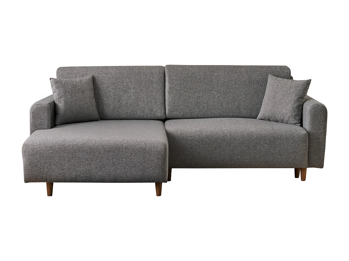 Sofá-Cama de Canto Mane Left em Cinza Elegante