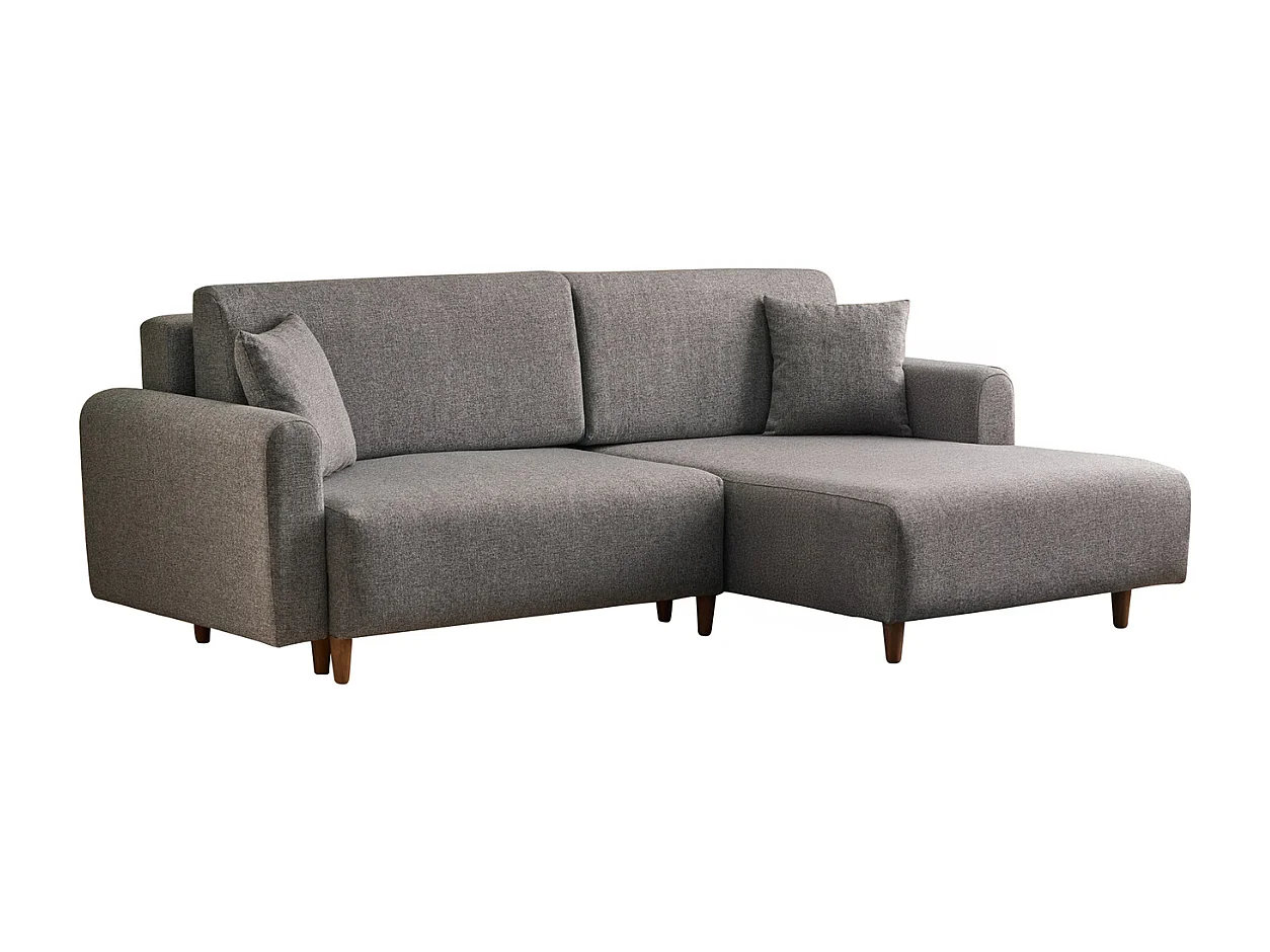 Canapé d'angle convertible méridienne à droite en tissu L246 cm - MANE