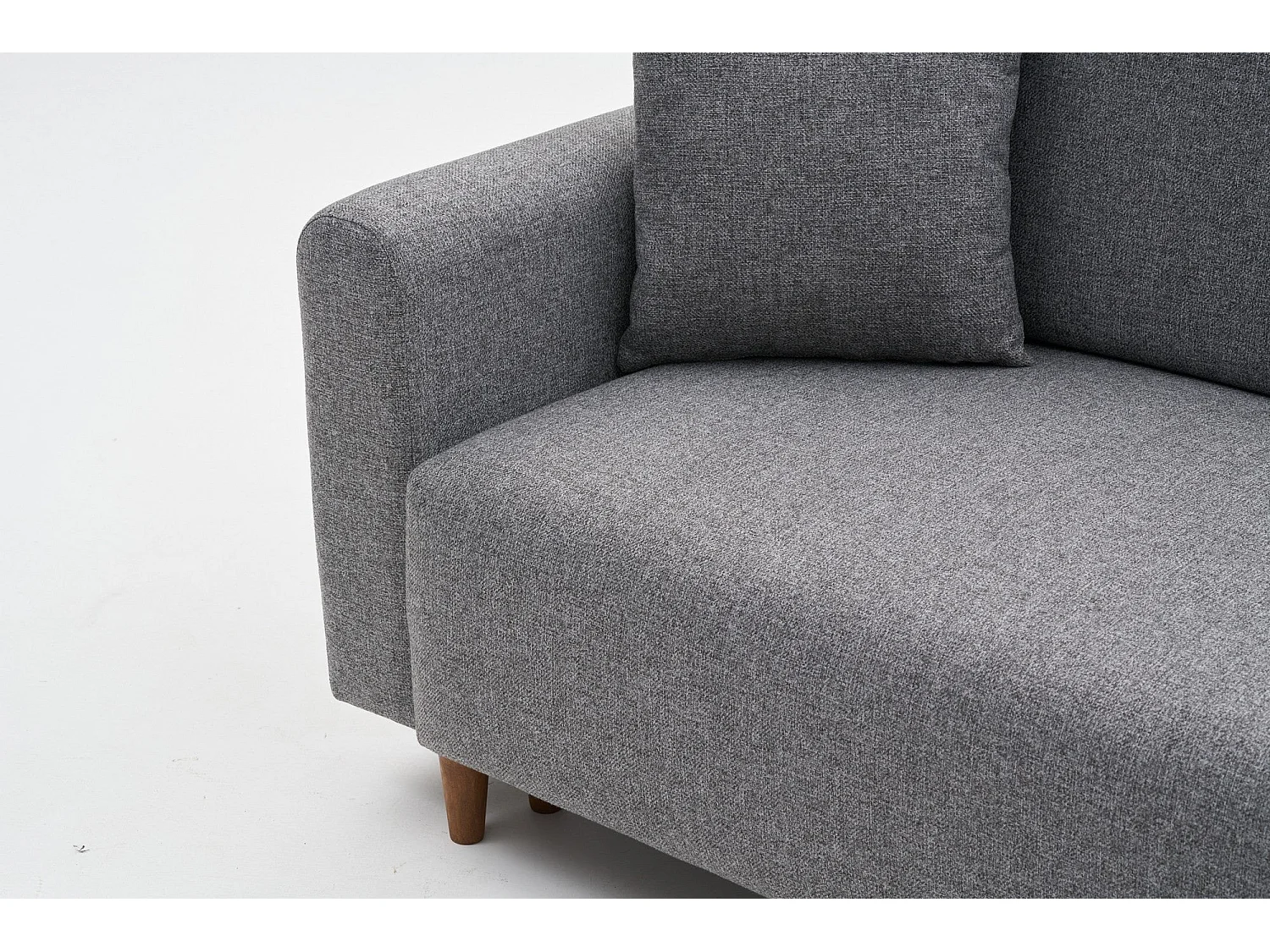 Canapé d'angle convertible méridienne à droite en tissu L246 cm - MANE