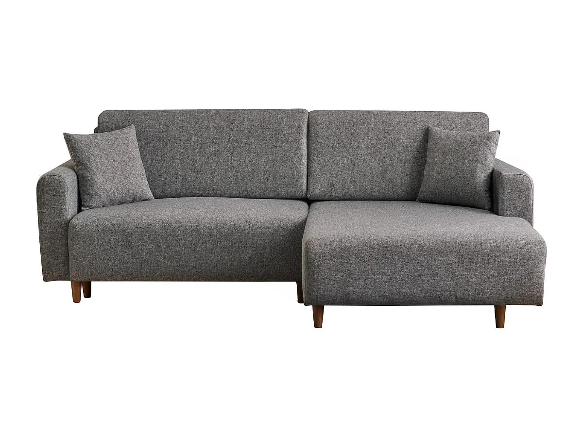 Sofá-Cama de Canto Elegante em Cinza - Conforto e Estilo para Sua Sala de Estar