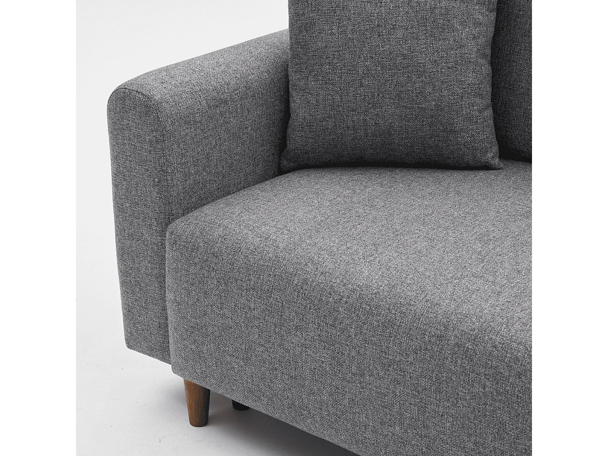 Canapé d'angle convertible méridienne à droite en tissu L246 cm - MANE