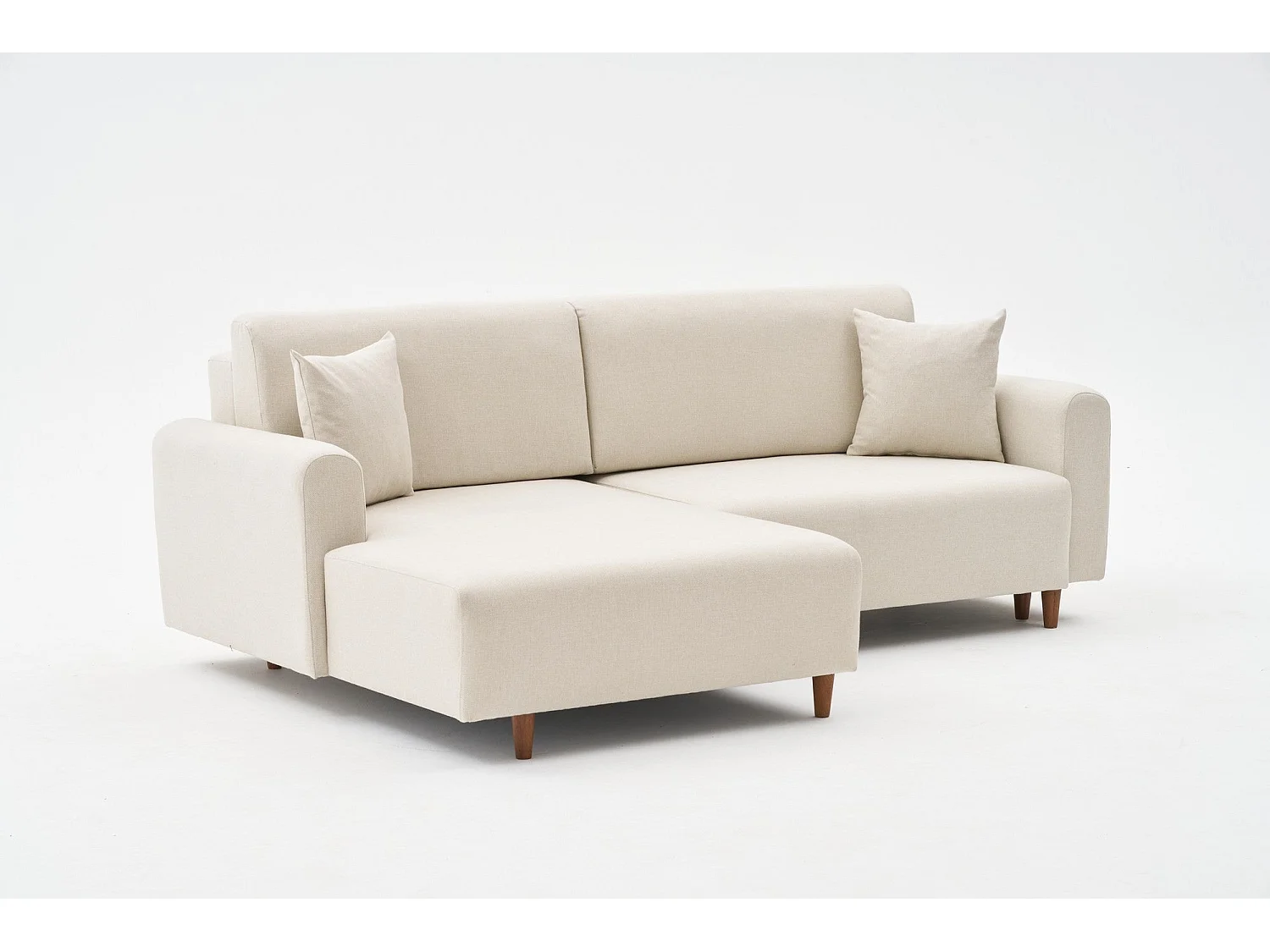 Canapé d'angle convertible méridienne à gauche en tissu L246 cm - MANE