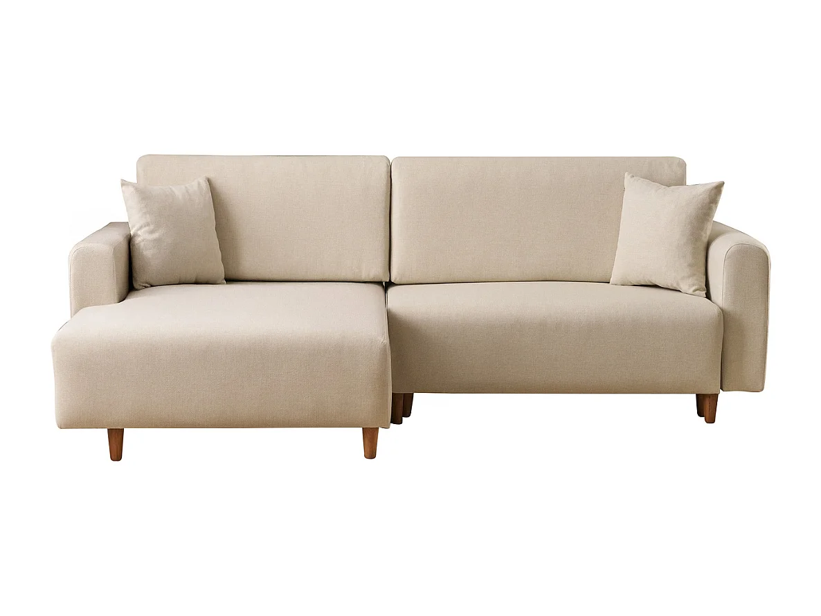 Canapé d'angle convertible méridienne à gauche en tissu L246 cm - MANE