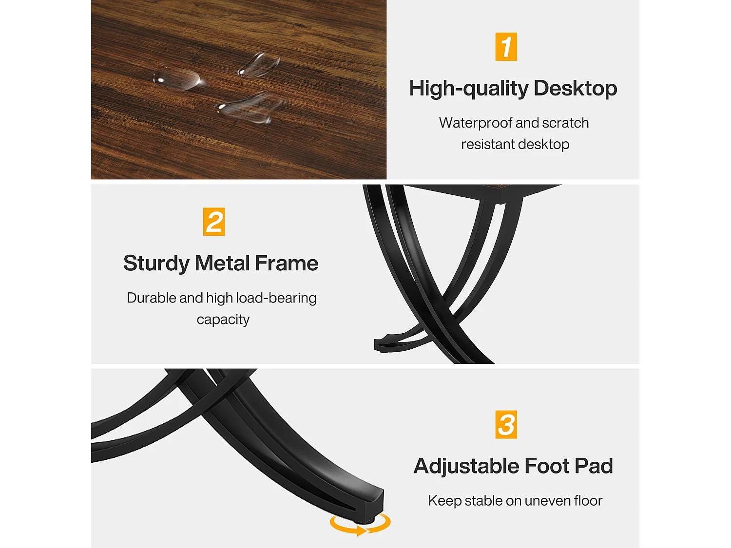 DUMOS Scrivania Piccola 81 Cm – Stile Moderno Con Portaoggetti E Ganci – Marrone Rustico – Per Ufficio, Casa E Camera Da Letto
