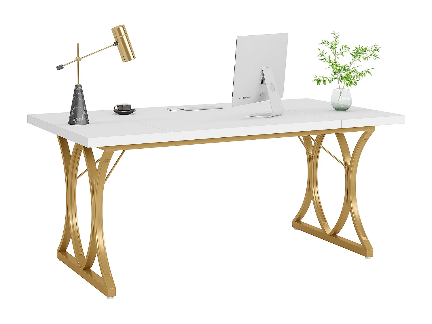 Bureau d'ordinateur moderne, 160x80cm Grand bureau Table d'ordinateur Bureau d'étude Bureau d'écriture Poste de travail pour le bureau à domicile