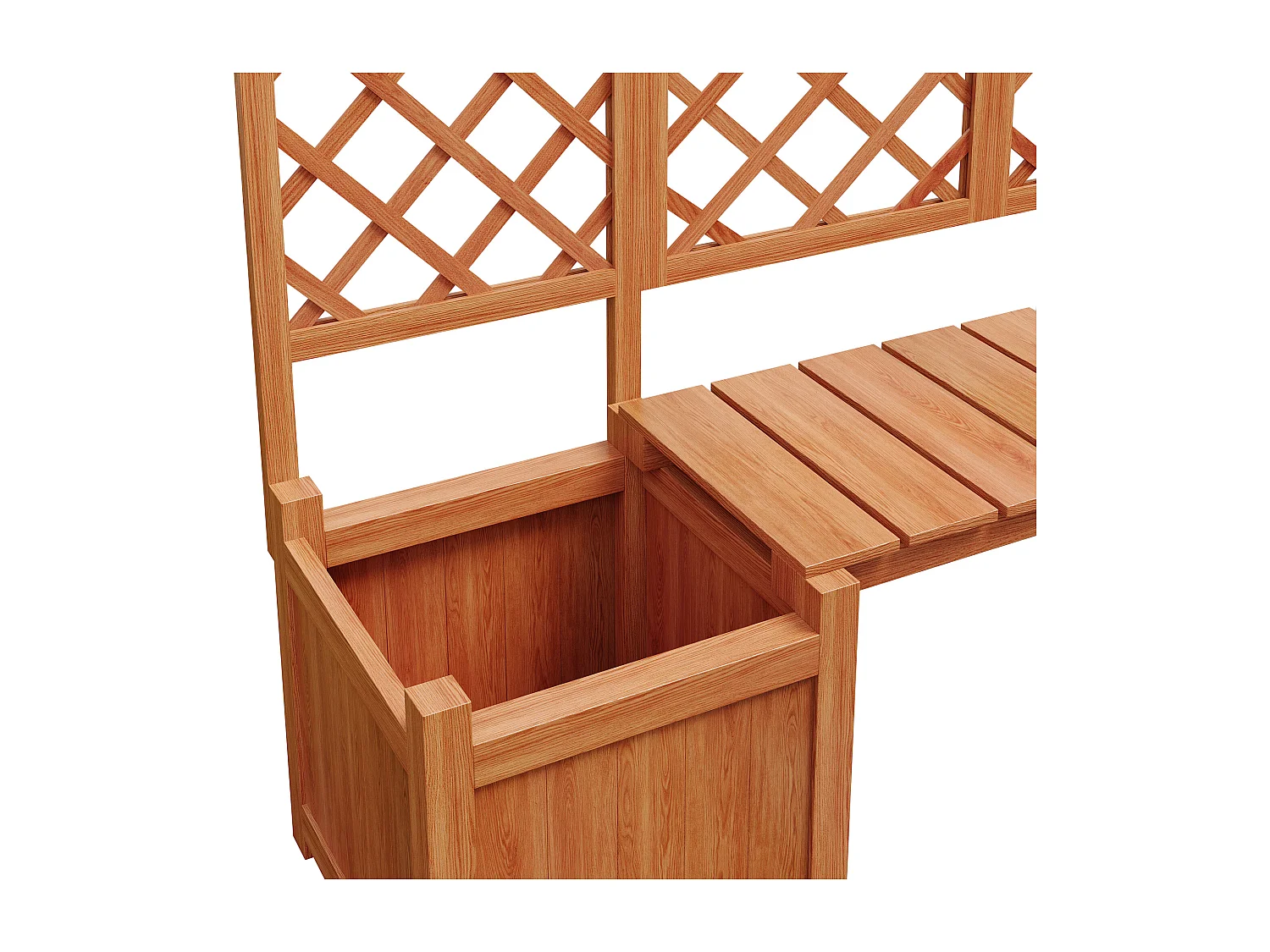 Jardinière avec treillis comme - jardinière à fleurs - Pot de fleurs - jardinière en bois de sapin massif - avec treillis et siège - marron