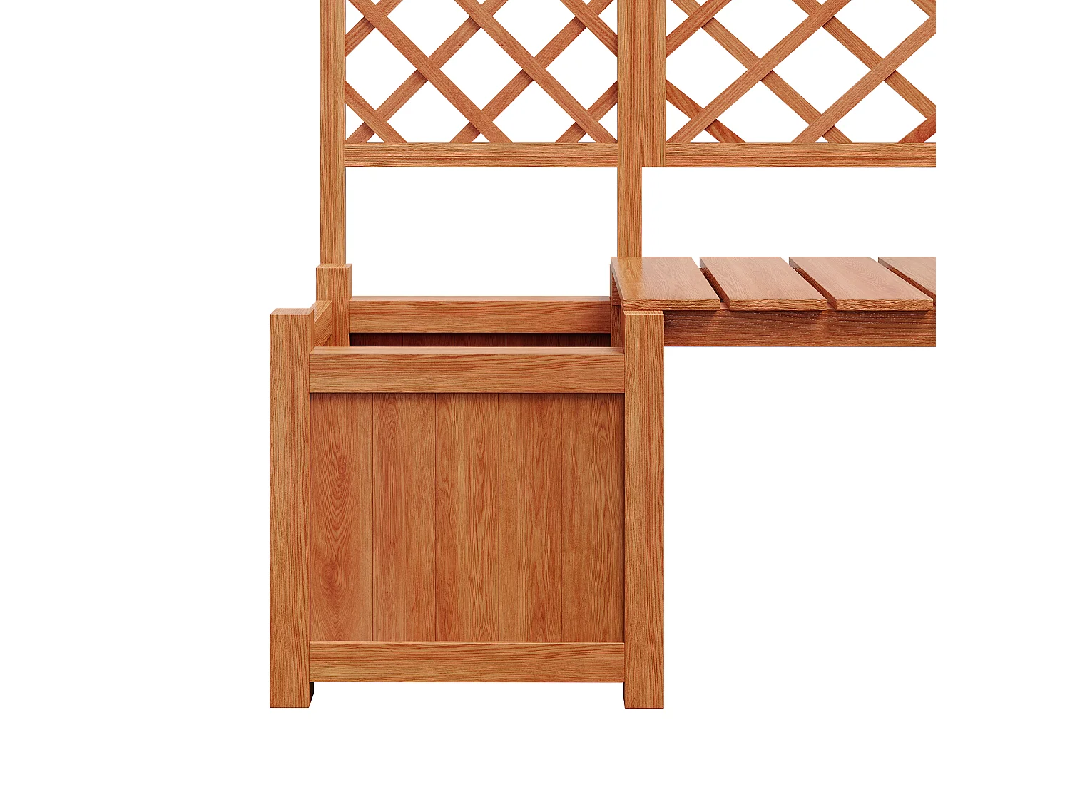 Jardinière avec treillis comme - jardinière à fleurs - Pot de fleurs - jardinière en bois de sapin massif - avec treillis et siège - marron