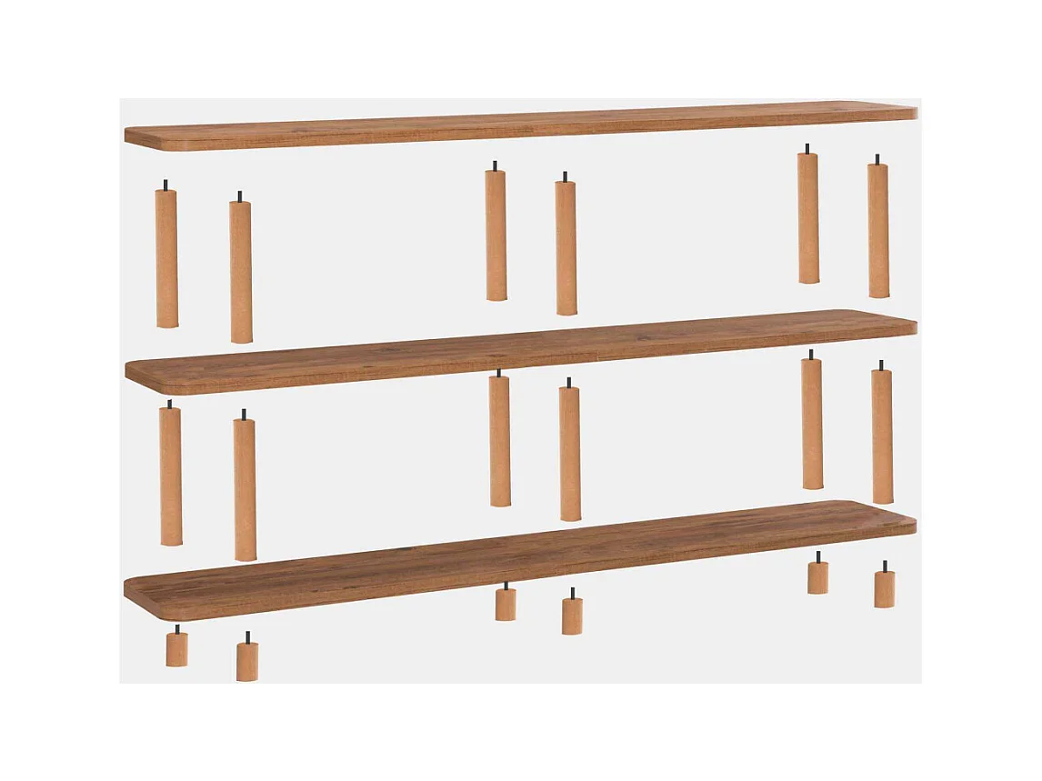 Estantería Kailua 1294, Abierta sin pared trasera, Madera, 75x180x35cm, Pino