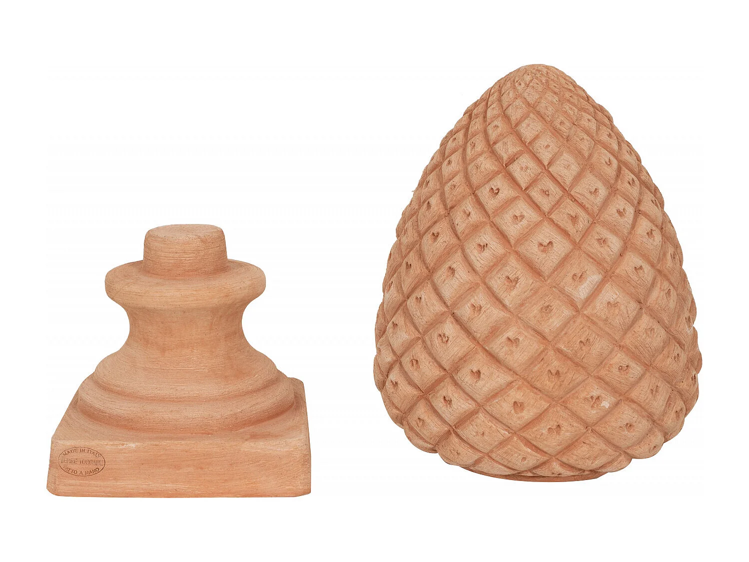 BISCOTTINI Statue - Terre cuite toscane avec finition vieillie - Décorative - À exposer - Jardin - Design - Salon - Mobilier - Salle à manger - 22x22x45 cm