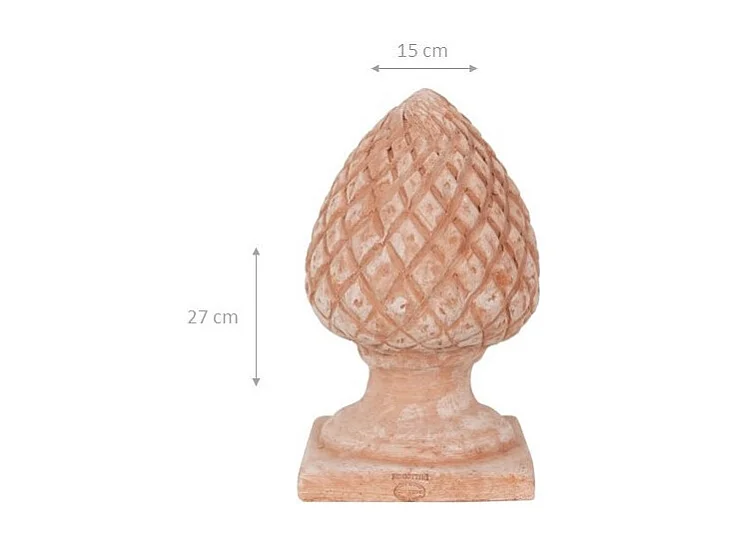 BISCOTTINI Statue - Terre cuite toscane avec finition vieillie - Décorative - À exposer - Jardin - Design - Salon - Mobilier - Salle à manger - 15x15x27 cm