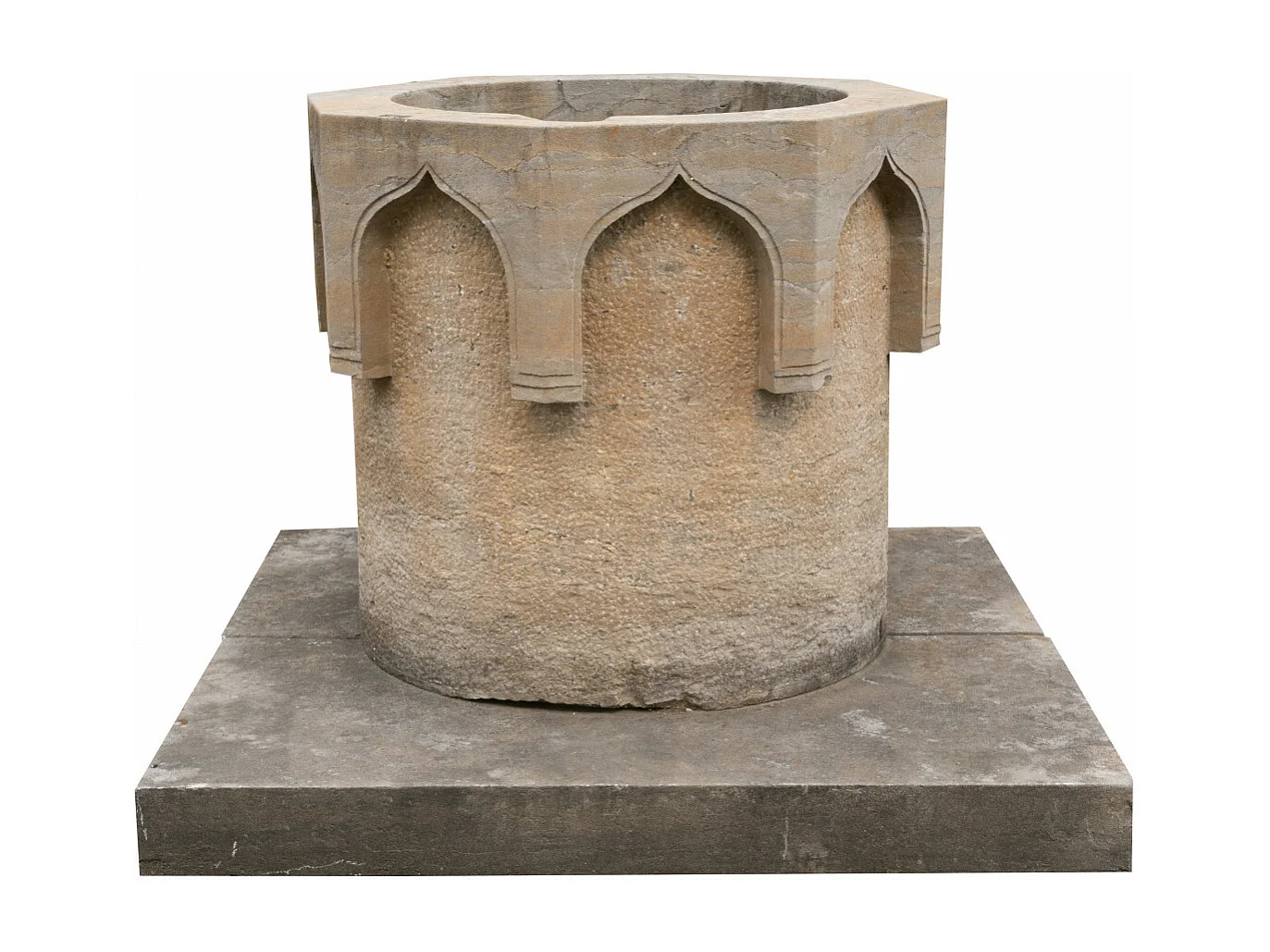 BISCOTTINI Statue de Puits en Pierre - Finition Pierre Antique - Décorative - Extérieur - Mobilier de Jardin - Design - 120x120x90 cm