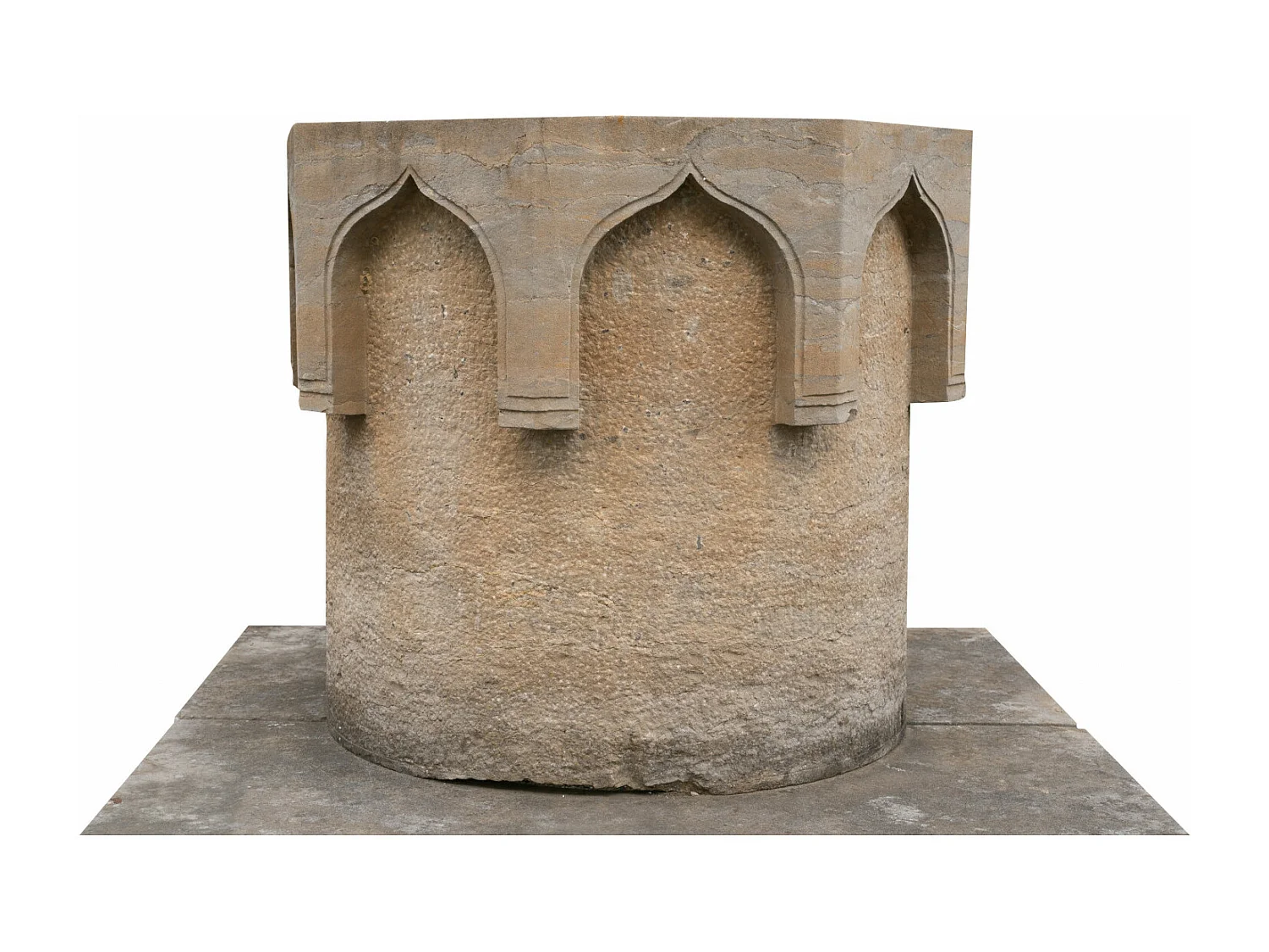 BISCOTTINI Statue de Puits en Pierre - Finition Pierre Antique - Décorative - Extérieur - Mobilier de Jardin - Design - 120x120x90 cm