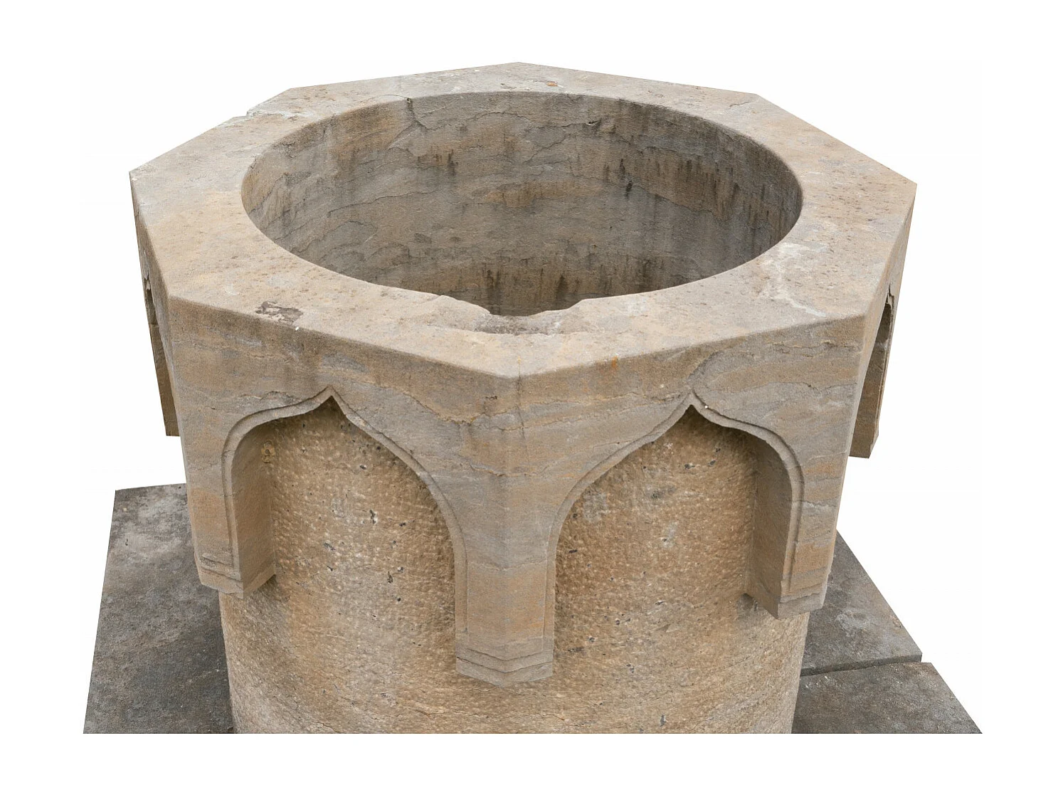 BISCOTTINI Statue de Puits en Pierre - Finition Pierre Antique - Décorative - Extérieur - Mobilier de Jardin - Design - 120x120x90 cm