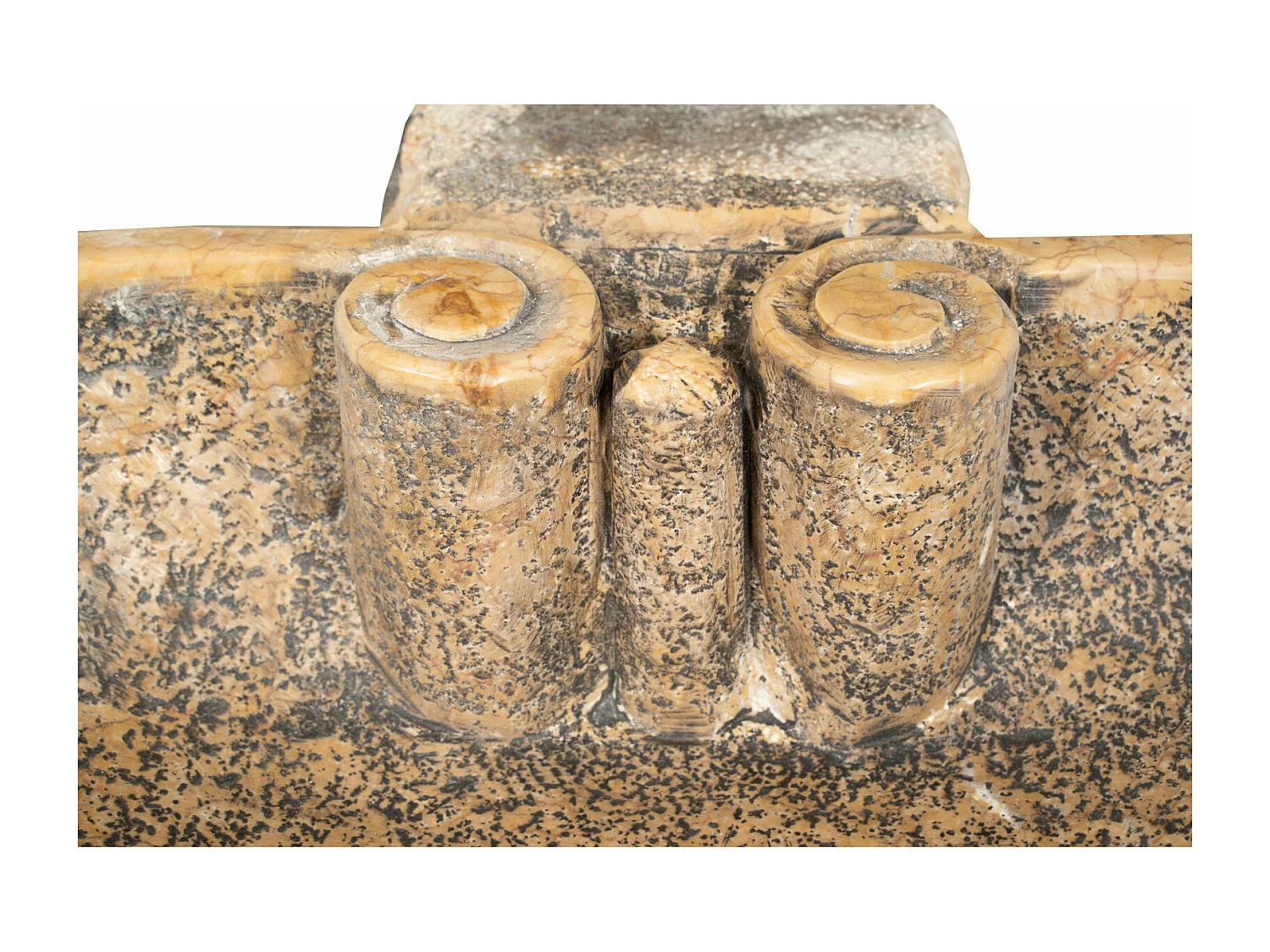 BISCOTTINI Statue Bénitier - Finition marbre jaune Vérone antique - Décoratif - À exposer - Jardin - Design - Salon - Mobilier - Église - 56x48x16 cm