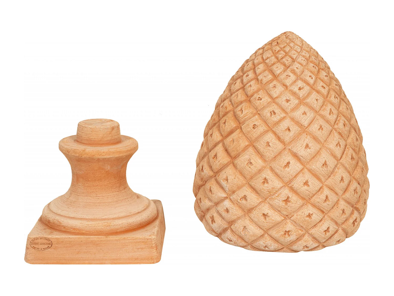 BISCOTTINI Statue - Terre cuite toscane avec finition vieillie - Décorative - À exposer - Jardin - Design - Salon - Mobilier - Salle à manger - 31x31x53 cm