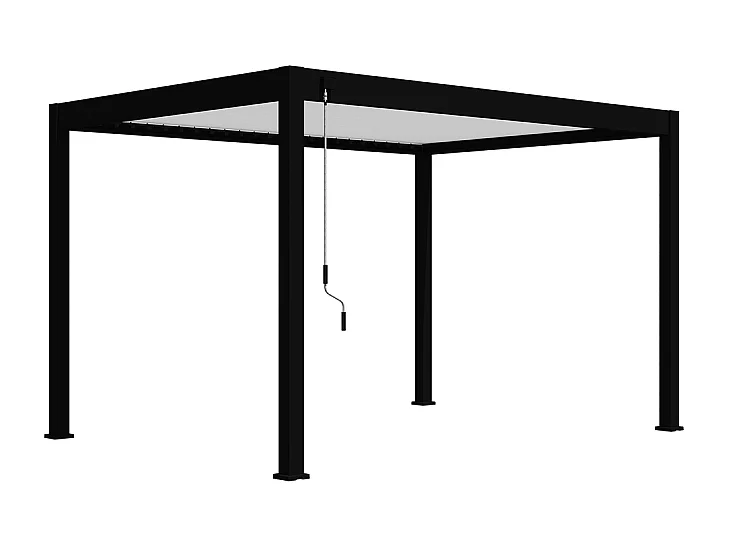 Pergola bioclimatica Ombréa® VS autoportante 3x4M - Nero - Lamelle bianche