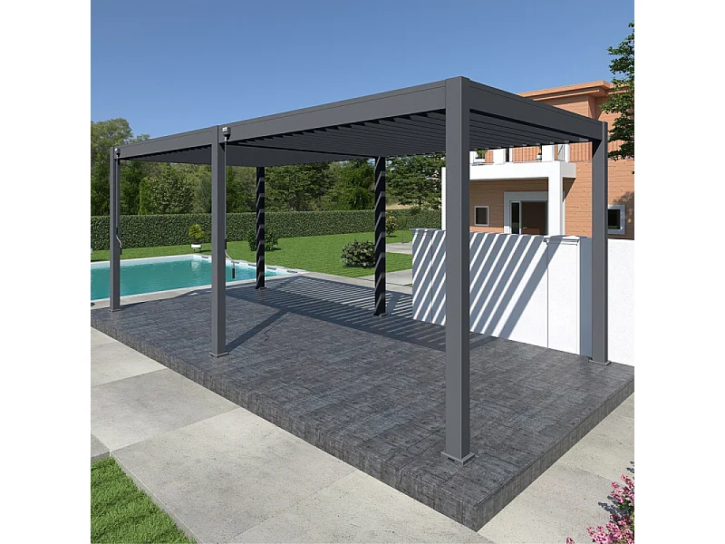 Pergola bioclimatica Ombréa VS autoportante 3x6M - Antracite