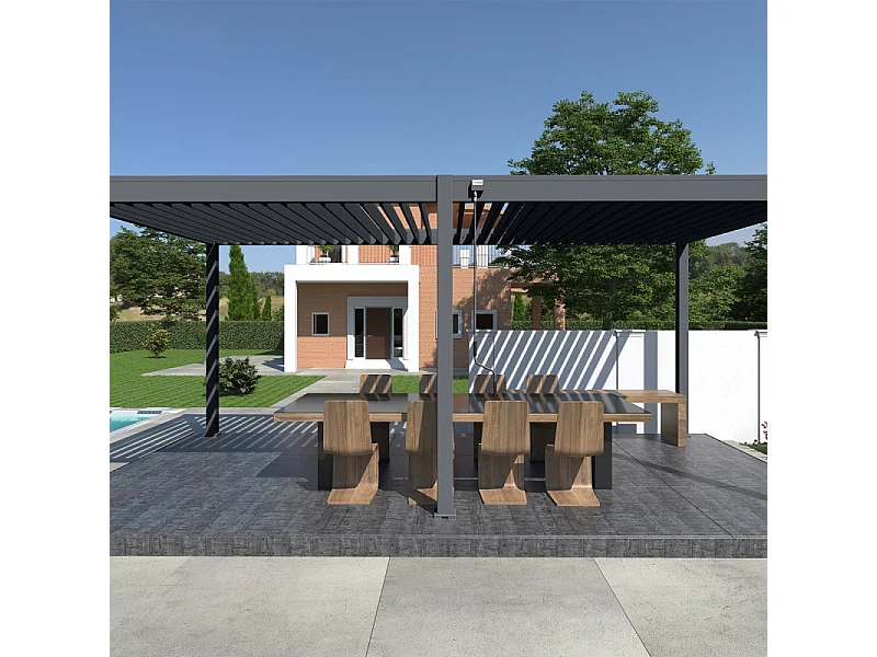 Pergola bioclimatica Ombréa VS autoportante 3x6M - Antracite