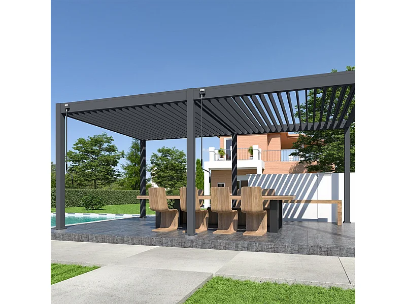 Pergola bioclimatica Ombréa VS autoportante 3x6M - Antracite