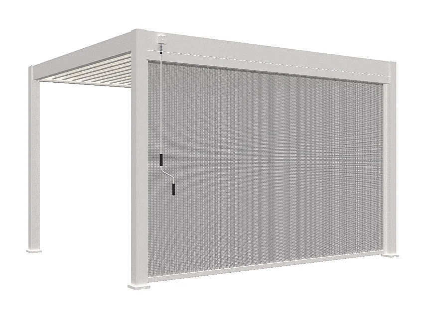 Pergola bioclimatica Ombréa autoportante VS 3x4M Bianco + 1 tenda 4M bianca