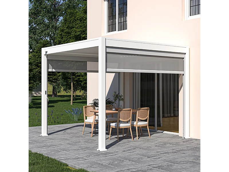 Pergola bioclimatica Ombréa® VS autoportante 3x3M - Bianco