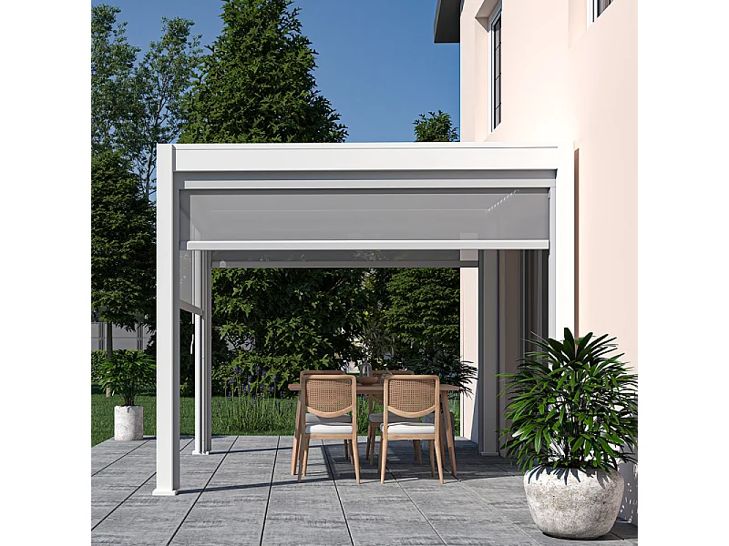 Pergola bioclimatica Ombréa® VS autoportante 3x3M - Bianco