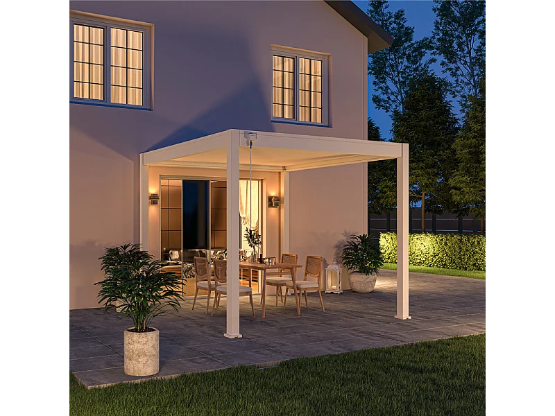 Pergola bioclimatica Ombréa® VS autoportante 3x3M - Bianco