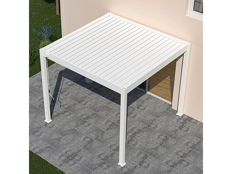 Pergola bioclimatica Ombréa® VS autoportante 3x3M - Bianco