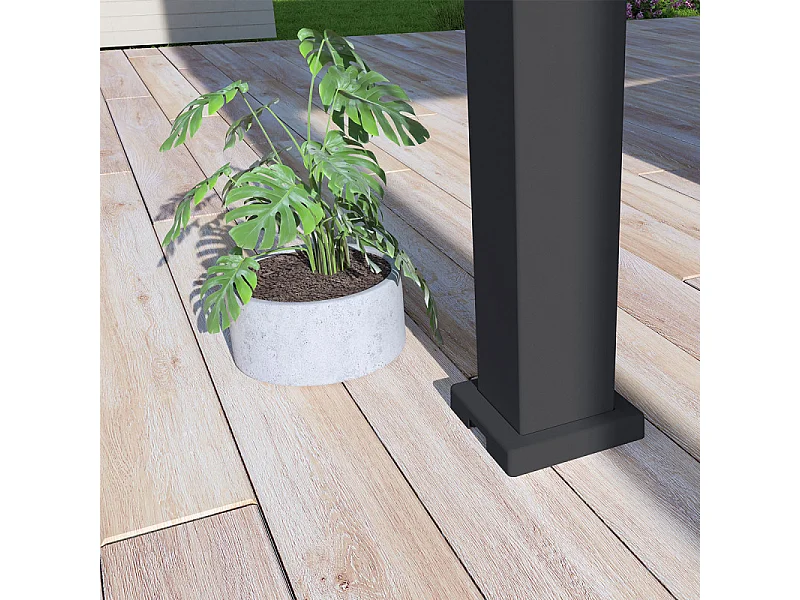 Pergola bioclimatica Ombréa autoportante VS - 3x4M Nero + 1 tenda 4M bianco