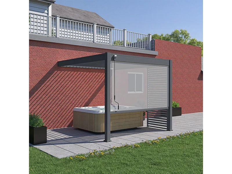 Pergola bioclimatica Ombréa VS adossata 3x3M - Antracite
