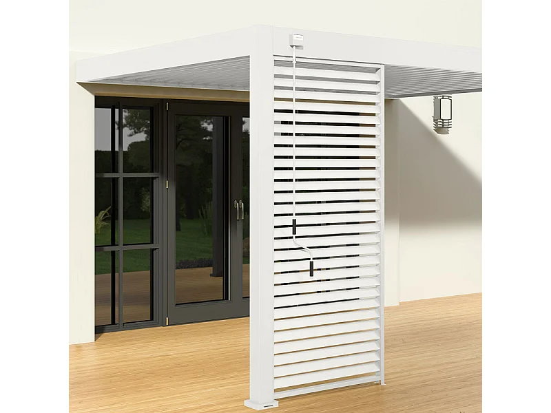 Pergola bioclimatica Ombréa ® VS 3x4M addossata - Bianco - V2