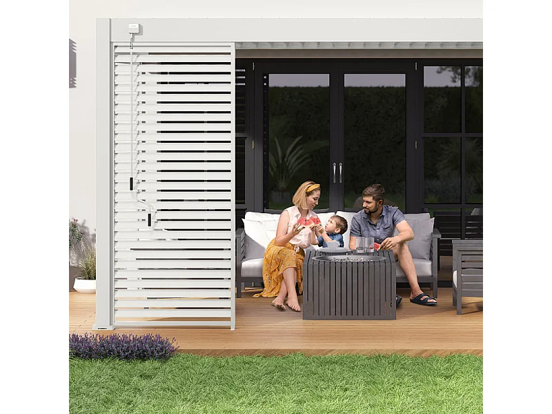 Pergola bioclimatica Ombréa ® VS 3x4M addossata - Bianco - V2