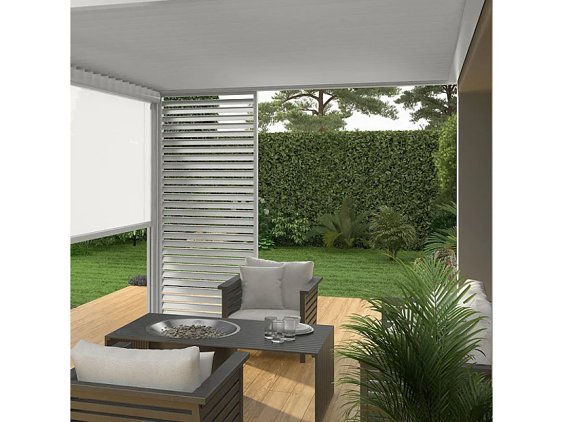 Pergola bioclimatica Ombréa ® VS 3x4M addossata - Bianco - V2