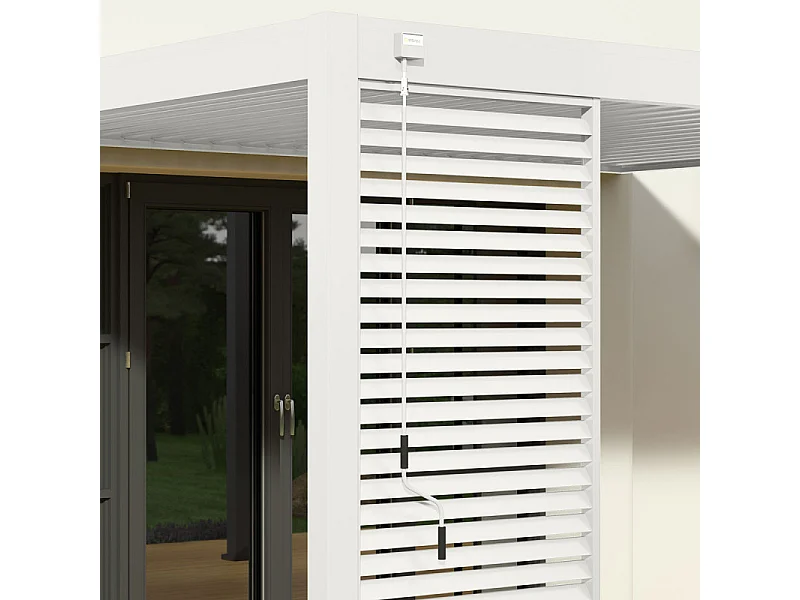 Pergola bioclimatica Ombréa ® VS 3x4M addossata - Bianco - V2