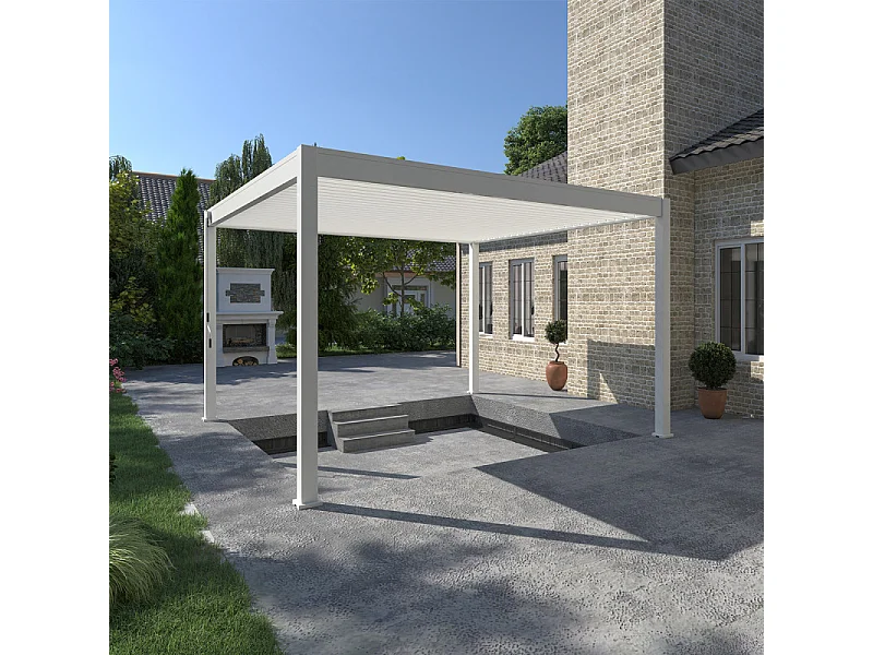 Pergola bioclimatica Ombréa VS autoportante 4x4M - Bianco