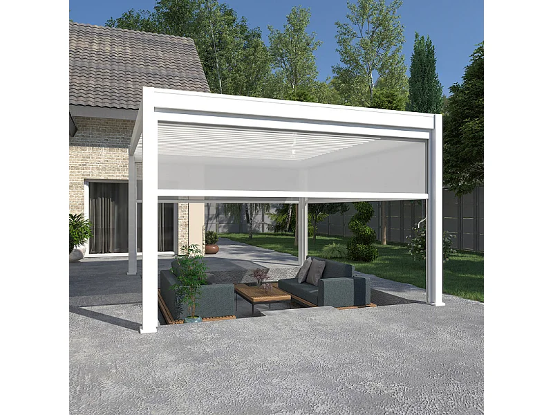 Pergola bioclimatica Ombréa VS autoportante 4x4M - Bianco