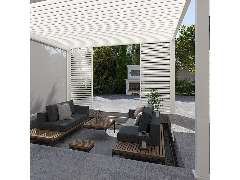Pergola bioclimatica Ombréa VS autoportante 4x4M - Bianco