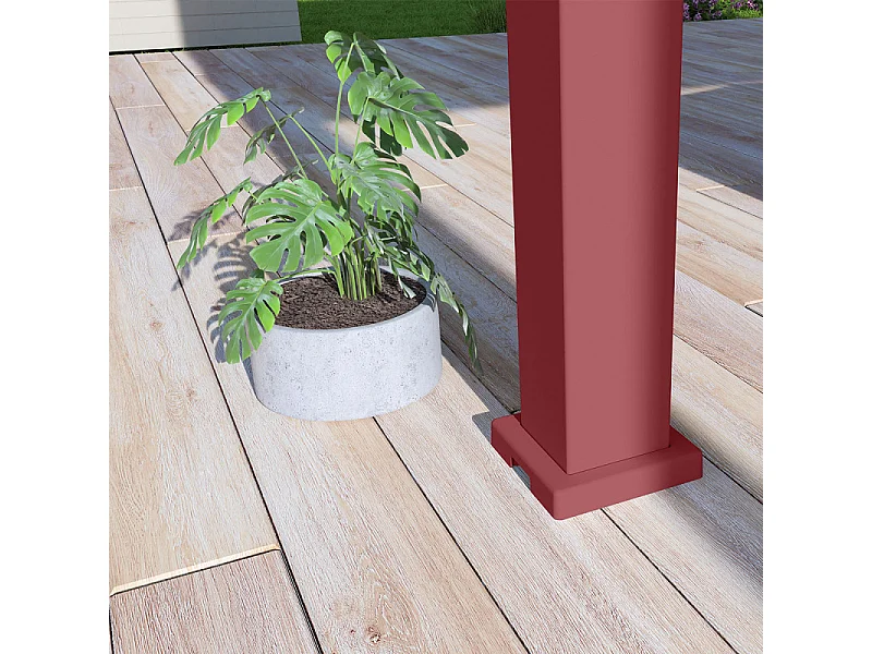 Pergola bioclimatica autoportante Ombréa VS - 3x4M Rosso basco + 1 tenda 4M bianca