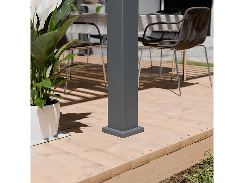 Pergola bioclimatica motorizzata Ombréa ELMO autoportante 4x6M - Antracite