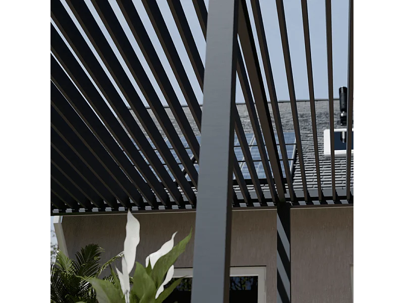 Pergola bioclimatica motorizzata Ombréa ELMO autoportante 4x6M - Antracite