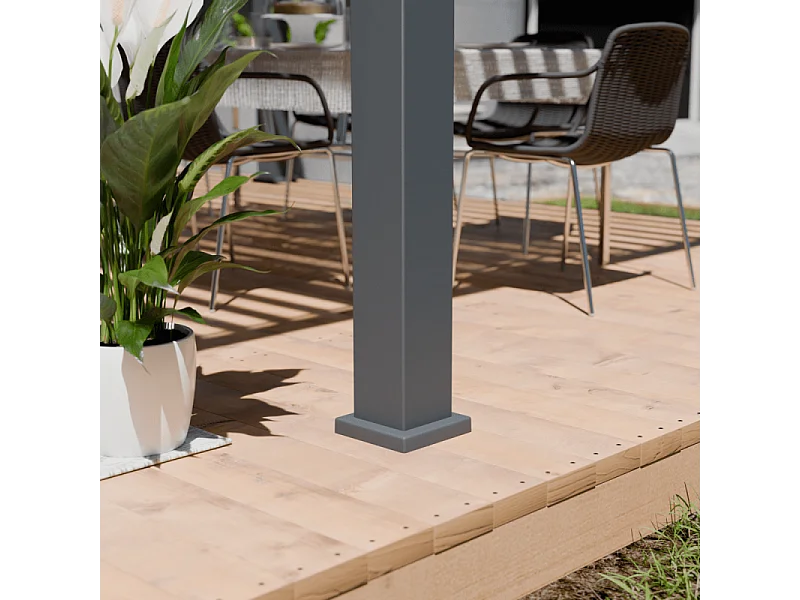 Pergola bioclimatica motorizzata Ombréa ELMO autoportante 4x6M - Antracite