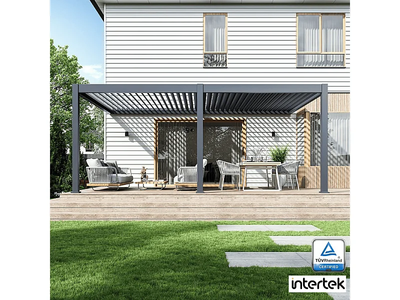 Pergola Bioclimatica Ombréa VS 3x6M adossata - Antracite - V2