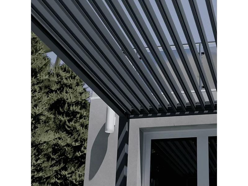 Pergola bioclimatica motorizzata Ombréa ELMO autoportante 4x4M - Antracite