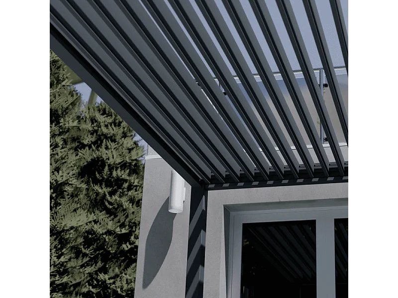 Pergola bioclimatica motorizzata Ombréa ELMO autoportante 4x4M - Antracite