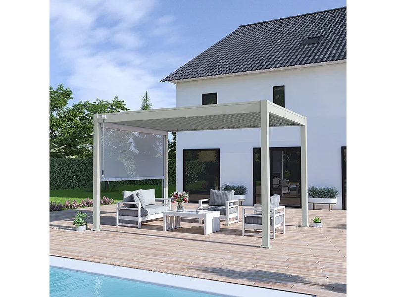 Pergola bioclimatica Ombréa® VS 3x4M - Grigio perla