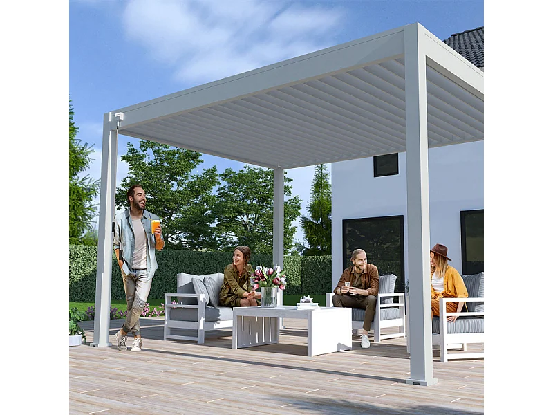 Pergola bioclimatica Ombréa® VS 3x4M - Grigio perla
