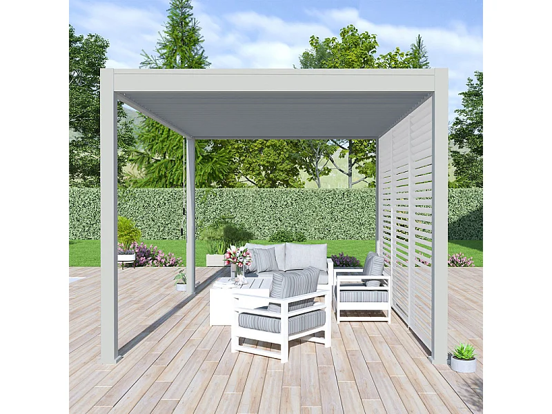Pergola bioclimatica Ombréa® VS 3x4M - Grigio perla